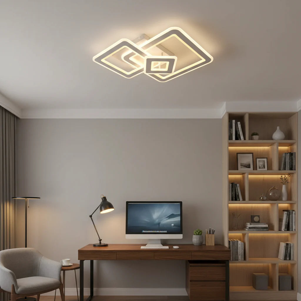 Lustra LED Horetensia cu Telecomanda, 116W, Dimabil, Lumina Calda/ Neutra/ Rece, Alb