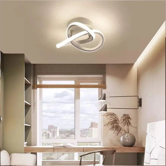 Lustra LED VERTEX Flow, 24W, Ondulata, Lumina Rece/Calda/Neutra, Alb