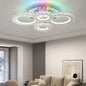 Lustra LED cu telecomanda si cristal NOVA ROTONDA RGB, 72W, 4 Cercuri, lumina Rece/Calda/Neutra, Dimabila, Negru