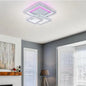 Lustra LED cu telecomanda si cristal NOVA QUADRIA RGB, 154W, 3 Patrate, lumina Rece/Calda/Neutra, Dimabila, Alb