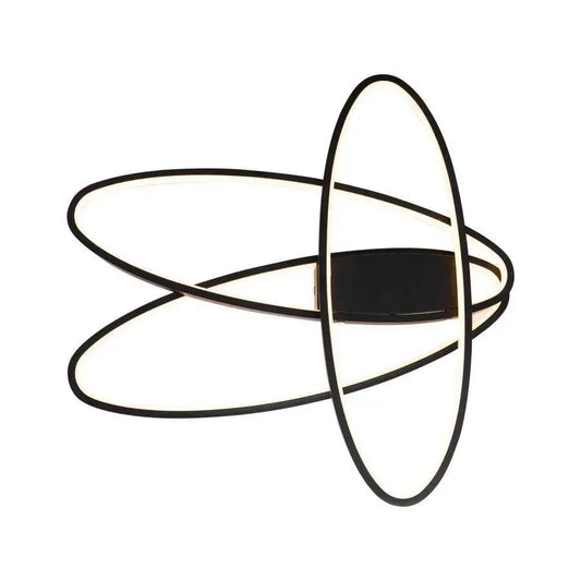 Lustra LED ORBITA cu Telecomanda, 140W, Lumina Rece/Calda/Neutra, Dimabila, Negru