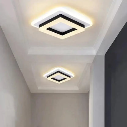 Lustra LED SOLENA Patrata Alb Negru, 15W, Lumina Rece/Calda/Neutra
