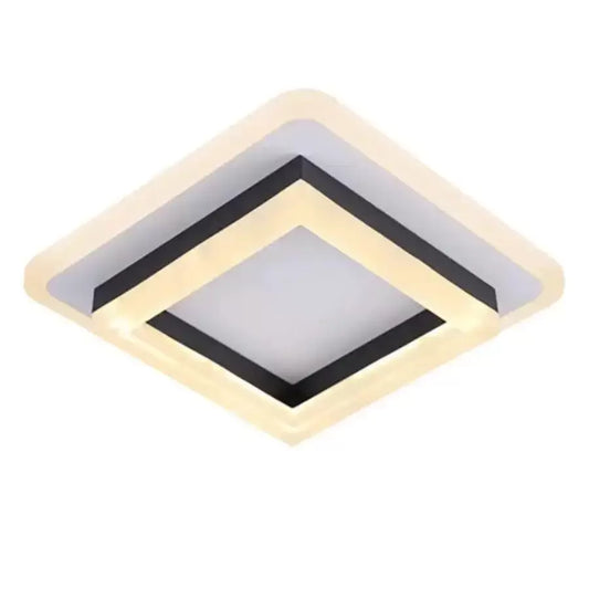 Lustra LED SOLENA Patrata Alb Negru, 15W, Lumina Rece/Calda/Neutra