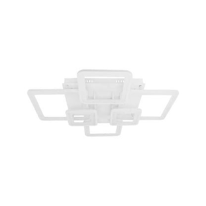 Lustra LED cu Telecomanda, ELLA, 6 Patrate, 124W, Lumina Rece/Calda/Neutra, Dimabila, Alb