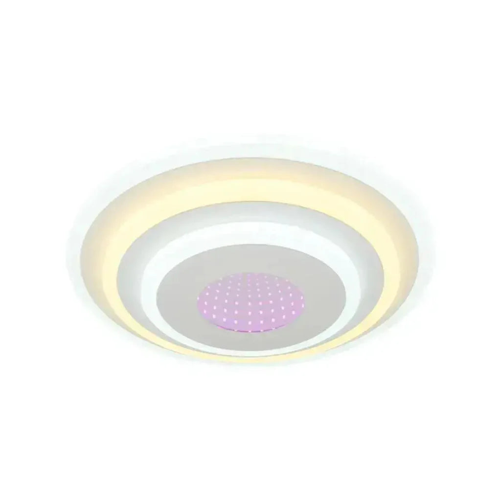 Lustra LED 3D NIVARA Rotonda, Diametru 30cm, 20W RGB, Alb, Lumina Rece/Calda/Neutra