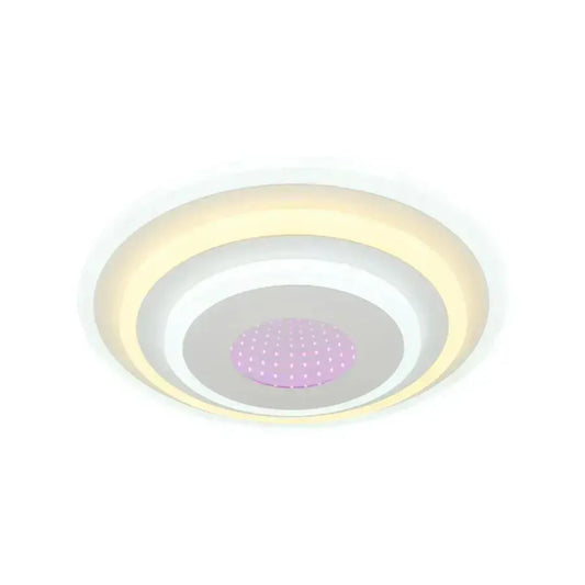 Lustra LED 3D NIVARA Rotonda, Diametru 30cm, 20W RGB, Alb, Lumina Rece/Calda/Neutra