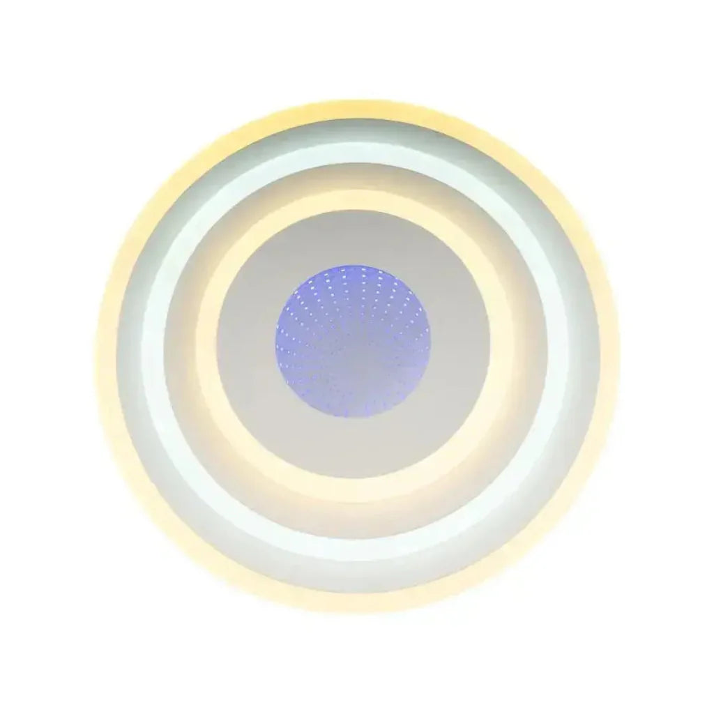 Lustra LED 3D NIVARA Rotonda, Diametru 30cm, 20W RGB, Alb, Lumina Rece/Calda/Neutra