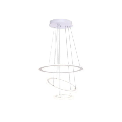 Lustra LED suspendata cu telecomanda SERENA 84W, 3 Cercuri, lumina Rece/Calda/Neutra, Dimabila, Alb, Inaltime Reglabila – RegalStore