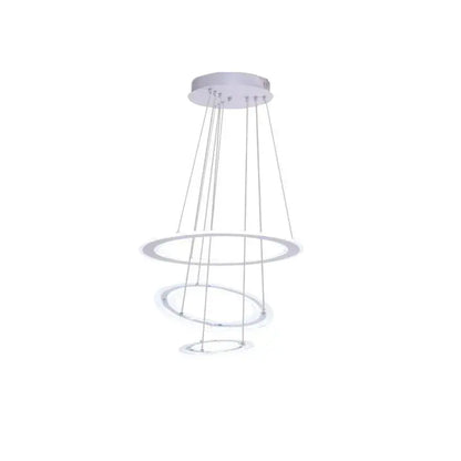 Lustra LED suspendata cu telecomanda SERENA 84W, 3 Cercuri, lumina Rece/Calda/Neutra, Dimabila, Alb, Inaltime Reglabila – RegalStore