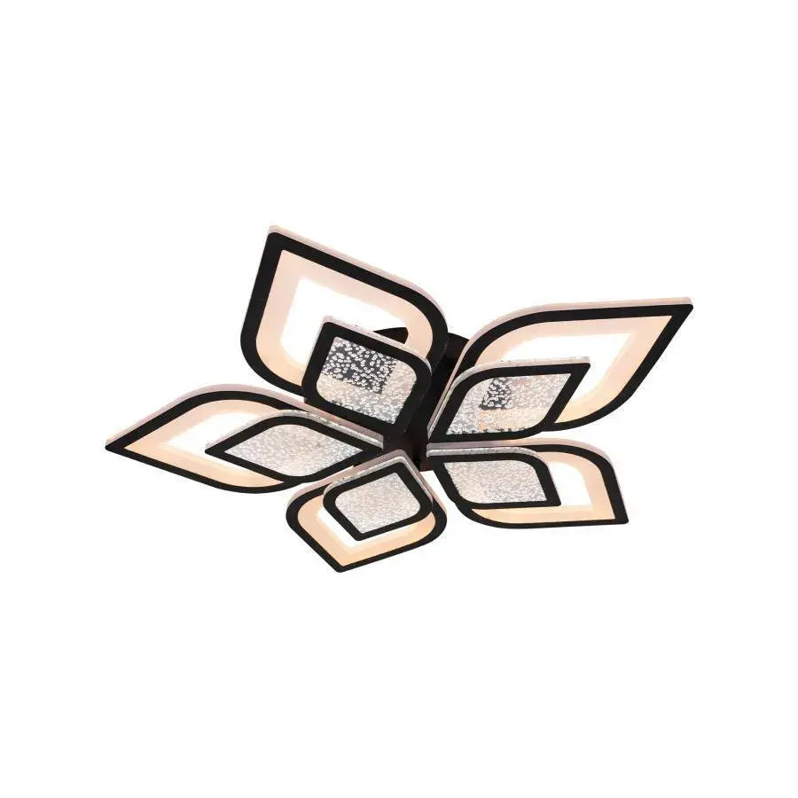 Lustra LED cu telecomanda DALIA, 170W, 5 Petale, lumina Rece/Calda/Neutra, Dimabila, Negru – lustră LED, culoare neagră,