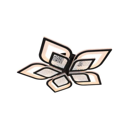 Lustra LED cu telecomanda DALIA, 170W, 5 Petale, lumina Rece/Calda/Neutra, Dimabila, Negru – lustră LED, culoare neagră,