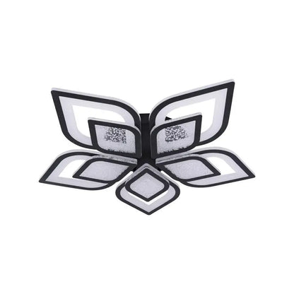 Lustra LED cu telecomanda DALIA, 170W, 5 Petale, lumina Rece/Calda/Neutra, Dimabila, Negru – lustră LED, culoare neagră,