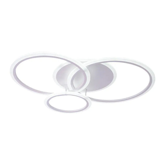 Lustra LED cu telecomanda LUCY, 70W, 4 Cercuri, lumina Rece/Calda/Neutra, Dimabila, Alb