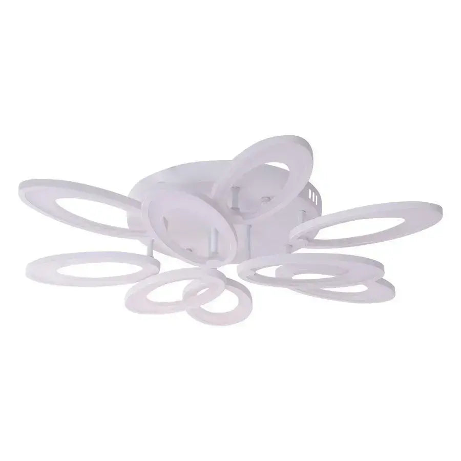 Lustra LED cu Telecomanda SUNFLOWER 98W 9 Elemente Lumina Rece/Calda/Neutra Dimabila Alb – lustră LED, culoare albă, cu