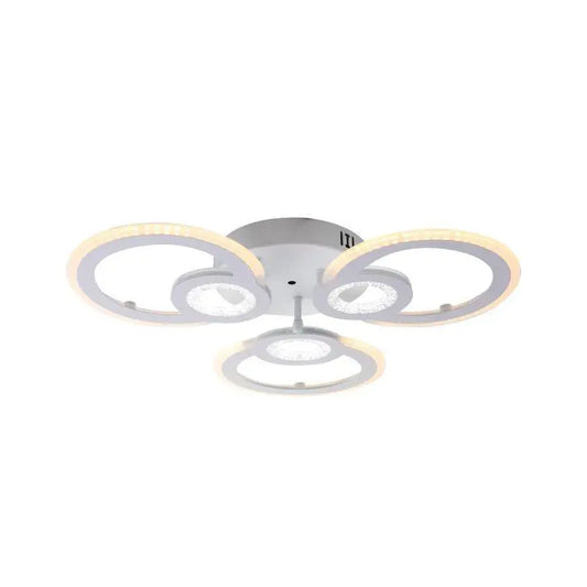 Lustra LED cu telecomanda KADE, 80W, 3 Cercuri, lumina Rece/Calda/Neutra, Dimabila, Alb