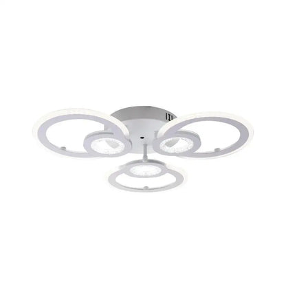 Lustra LED cu telecomanda KADE, 80W, 3 Cercuri, lumina Rece/Calda/Neutra, Dimabila, Alb