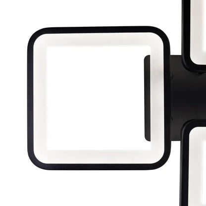 Lustra LED cu Telecomanda, ELLA, 4 Patrate, 85W, Lumina Rece/Calda/Neutra, Dimabila, Negru