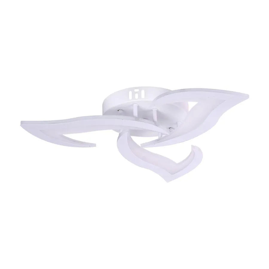 Lustra LED cu telecomanda LOTUS, 48W, 3 Petale, lumina Rece/Calda/Neutra, Dimabila, Alb