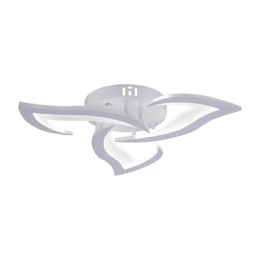 Lustra LED cu telecomanda LOTUS, 48W, 3 Petale, lumina Rece/Calda/Neutra, Dimabila, Alb