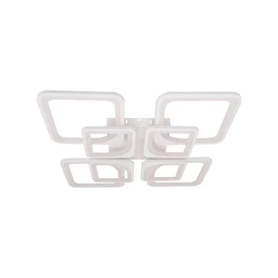 Lustra LED cu Telecomanda, ZOE, 8 Patrate, 135W, Lumina Rece/Calda/Neutra, Dimabila, Alb