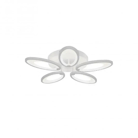 Lustra LED cu Telecomanda SUNFLOWER 54W 5 Elemente Lumina Rece/Calda/Neutra Dimabila Alb