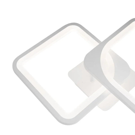 Lustra LED cu Telecomanda, ZOE, 2 Patrate, 39W, Lumina Rece/Calda/Neutra, Dimabila, Alb