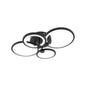Lustra LED cu Telecomanda Doris, 88W, Negru, 4 Cercuri, Acril, Dimabila