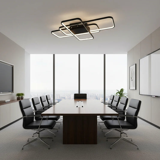Lustra LED cu telecomanda AXIS, 96W, 3 Elemente,, lumina Rece/Calda/Neutra, Dimabila, Negru