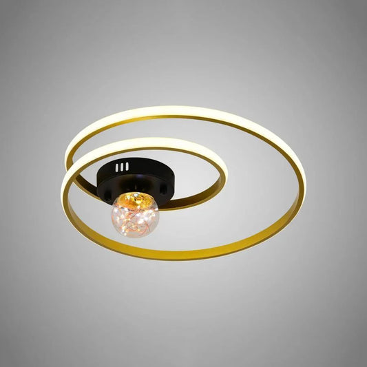 Lustra LED cu Telecomanda Iselin 96W Auriu Negru