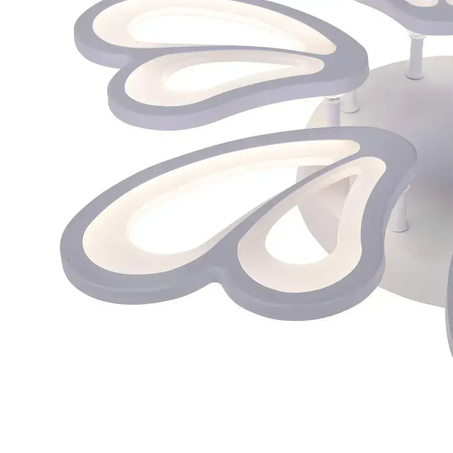 Lustra LED cu telecomanda BLOSSOM 78W, 6 Petale, Diametru 60cm, lumina Rece/Calda/Neutra, Dimabila, Alb