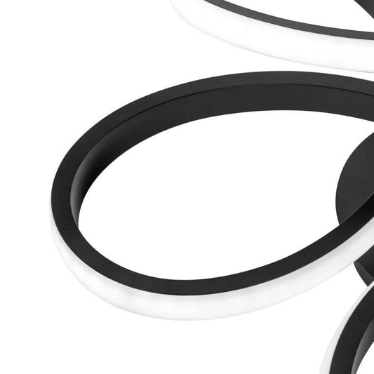 Lustra LED cu telecomanda HELIX, 108W, lumina Rece/Calda/Neutra, Dimabila, Negru – lustră LED, culoare neagră, cu teleco