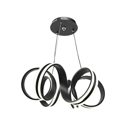 Lustra LED Suspendata cu Telecomanda INFINITY Twist, 180W, Inaltime Reglabila, Lumina Rece/Calda/Neutra, Dimabila, Negru