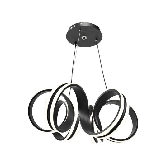 Lustra LED Suspendata cu Telecomanda INFINITY Twist, 180W, Inaltime Reglabila, Lumina Rece/Calda/Neutra, Dimabila, Negru
