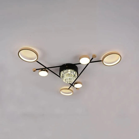 Lustra LED cu Telecomanda Nazira 138W, Auriu Negru