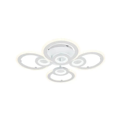 Lustra LED cu telecomanda KADE, 72W, 4 Cercuri, lumina Rece/Calda/Neutra, Dimabila, Alb