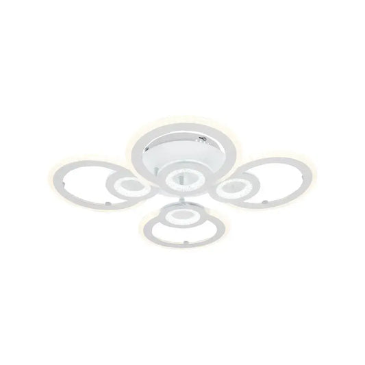 Lustra LED cu telecomanda KADE, 72W, 4 Cercuri, lumina Rece/Calda/Neutra, Dimabila, Alb