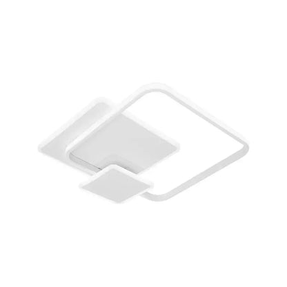 Lustra LED cu telecomanda SANDRA, 75W, 3 Patrate, lumina Rece/Calda/Neutra, Dimabila, Alb