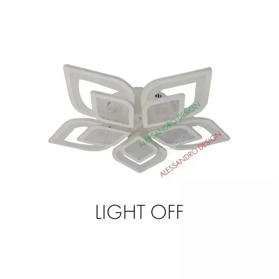 Lustra LED cu telecomanda DALIA, 71W, 5 Petale, lumina Rece/Calda/Neutra, Dimabila, Alb