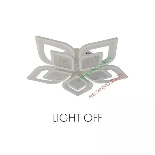 Lustra LED cu telecomanda DALIA, 71W, 5 Petale, lumina Rece/Calda/Neutra, Dimabila, Alb