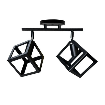 Lustra Forma Cub, STRUKTUR Duo, 2xE27, Negru, Metal – lustră LED, culoare neagră – RegalStore, iluminat interior