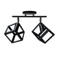 Lustra Forma Cub, STRUKTUR Duo, 2xE27, Negru, Metal