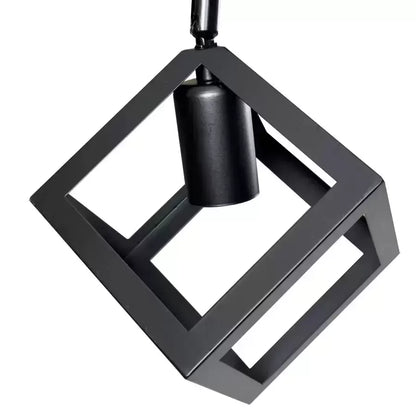 Lustra Forma Cub, STRUKTUR Duo, 2xE27, Negru, Metal