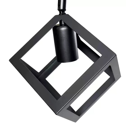 Lustra Forma Cub, STRUKTUR Duo, 2xE27, Negru, Metal