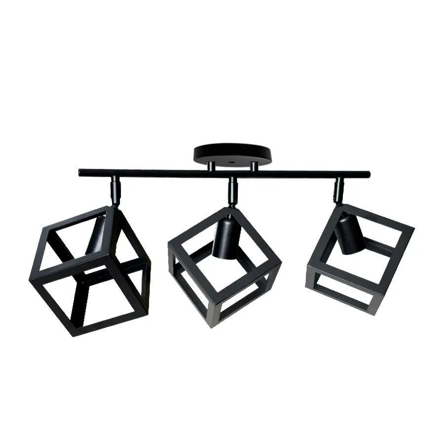Lustra FORMA CUB -STRUKTUR Trio, 3xE27, Negru, Metal – lustră LED, culoare neagră – RegalStore, iluminat interior