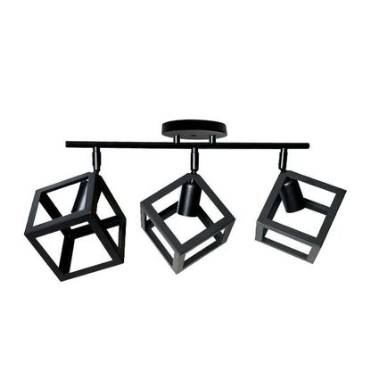 Lustra FORMA CUB -STRUKTUR Trio, 3xE27, Negru, Metal – lustră LED, culoare neagră – RegalStore, iluminat interior