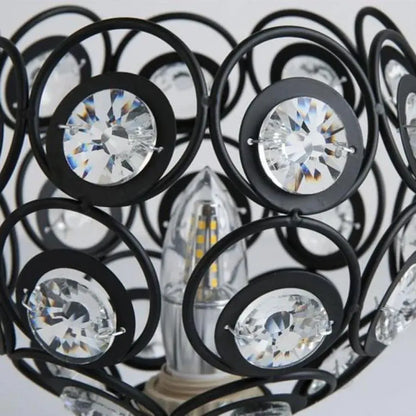 Lustra Vera, 1*E27, Negru, Metal si Cristal