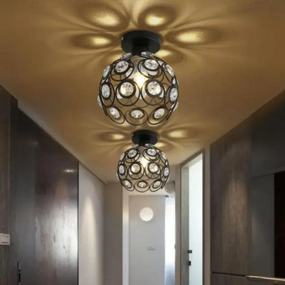 Lustra Vera, 1*E27, Negru, Metal si Cristal – lustră LED, culoare neagră – RegalStore, iluminat interior