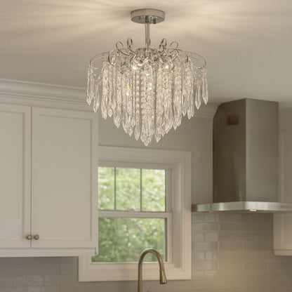 Candelabru Cristal EGO 5x E27, Diametru 47cm, Crom Lucios