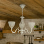 Lustra Rustic COTTAGE, 3*E27, Alb, Metal si Sticla