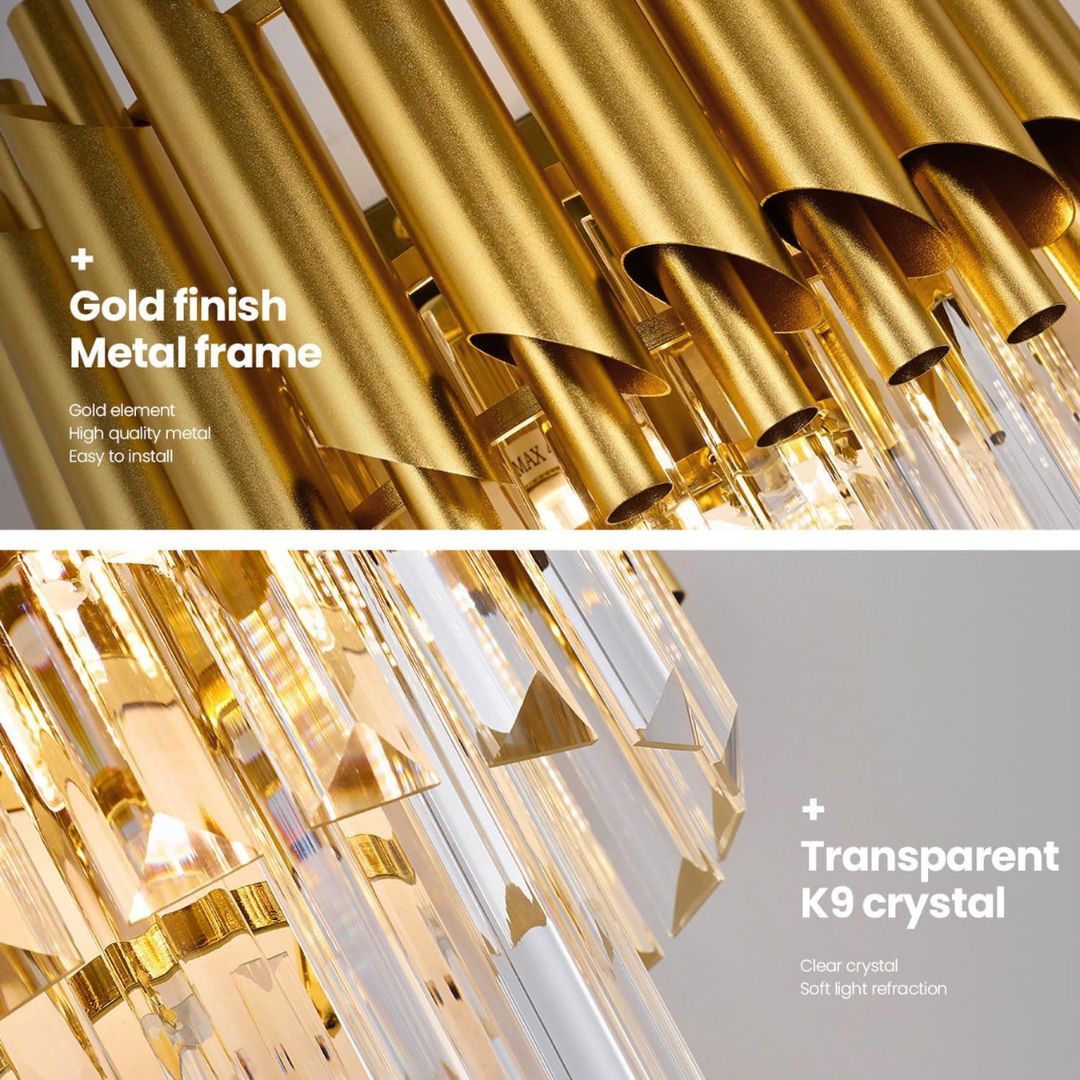 Aplica Candelabru Cristal VERSAILLES Piccolo, 2xE14, Auriu – aplică LED, culoare aurie – RegalStore, iluminat interior